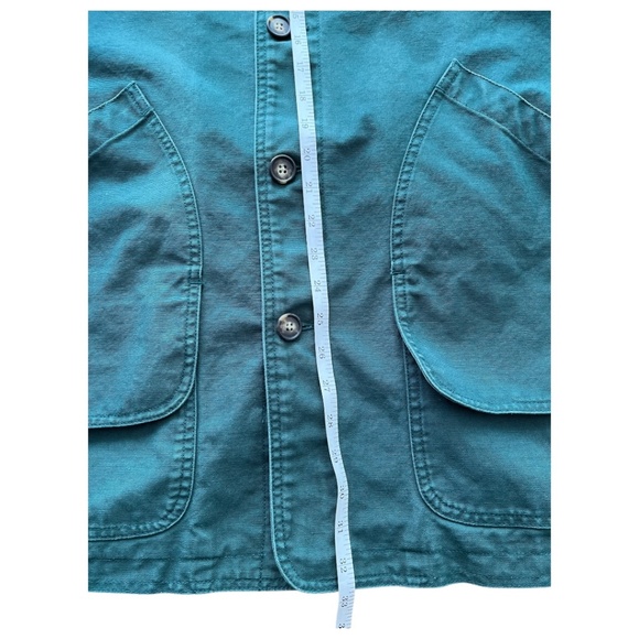 Land’s End Oversized Green Cotton Chore Coat with Brown Corduroy Collar Size XL - Picture 6 of 12